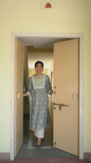 Hand-block Printed Grey Kurta With Pant