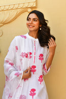 Pink Mughal Handblock Cotton Kurta Set