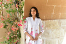Pink Gardenia Handblock Cotton Kurta Set