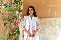 Pink Gardenia Handblock Cotton Kurta Set
