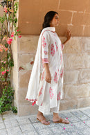 Blush Bloom Handblock Cotton Kurta Set