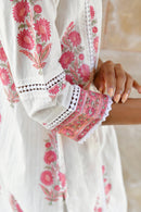 Blush Bloom Handblock Cotton Kurta Set