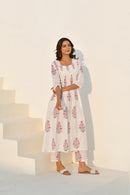 Floral Reverie Handblock Cotton Kurta Set
