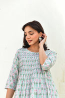 Pastel Bloom Handblock Cotton Kurta Set