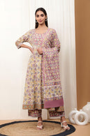 Amaira Multicolor Cotton Cambric Suit Set - Shilpi Handicrafts
