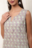 Ava Mauve Cambric Suit Set - Shilpi Handicrafts