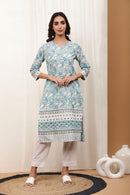 Aaravi Subtle Blue Kurta - Shilpi Handicrafts