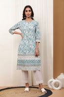 Aaravi Subtle Blue Kurta - Shilpi Handicrafts