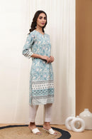 Aaravi Subtle Blue Kurta - Shilpi Handicrafts