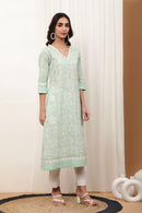 Aaravi Elegant Green Kurta - Shilpi Handicrafts
