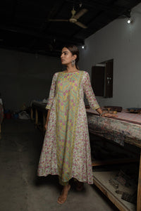 Aadhriti Multicolor Chanderi Kurta Set - Shilpi Handicrafts