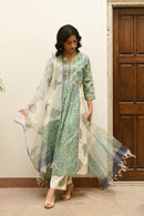Aaravi Sea Green Suit Set - Shilpi Handicrafts