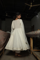 Aadhriti Off-White Cotton Swiss Dobby Suit set - Shilpi Handicrafts