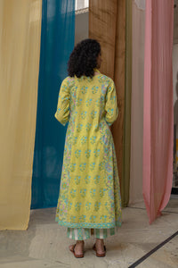 Amaira Lemon Yellow Cotton Cambric Suit Set - Shilpi Handicrafts