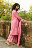 Aaravi Dyed Schiffli Pink Suit Set - Shilpi Handicrafts