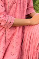 Aaravi Dyed Schiffli Pink Suit Set - Shilpi Handicrafts