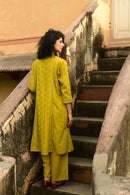Aaravi Dyed Schiffli Mustard Yellow Suit Set - Shilpi Handicrafts