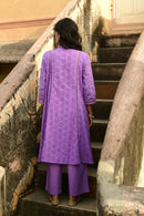 Aaravi Dyed Schiffli Lilac Suit Set - Shilpi Handicrafts