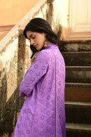 Aaravi Dyed Schiffli Lilac Suit Set - Shilpi Handicrafts