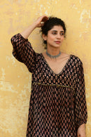 Aaravi Printed Black Dress - Shilpi Handicrafts