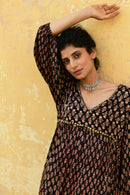 Aaravi Printed Black Dress - Shilpi Handicrafts