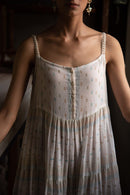 Adhira White Layered Boho Dress - Shilpi Handicrafts