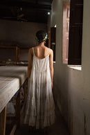 Adhira White Layered Boho Dress - Shilpi Handicrafts