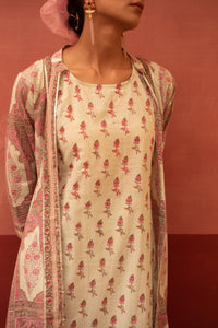 Aadhriti White and Pink Cotton Angrakha Jacket Kurta Set - Shilpi Handicrafts