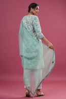 Ava Olive Green Floral Print Suit Set - Shilpi Handicrafts