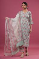 Ava Flared Sleeve Suit Set - Shilpi Handicrafts