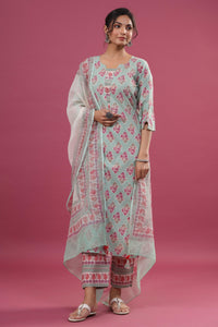 Ava Flared Sleeve Suit Set - Shilpi Handicrafts