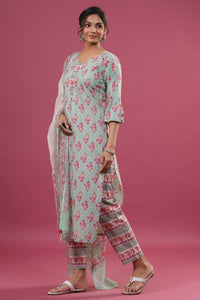 Ava Flared Sleeve Suit Set - Shilpi Handicrafts