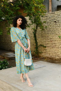 Aaravi Sea Green Dress - Shilpi Handicrafts
